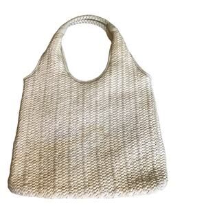 Banana Republic  Handbag Woven Cotton Textile leather Handle hobo  Bag (flaws)